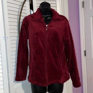 Burgundy Fleece Jacket - Size Medium